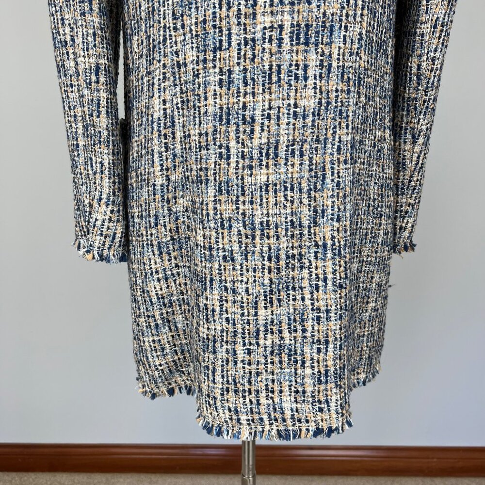 J. McLaughlin Black & White Tweed Open-Front Coat - Picture 12 of 16